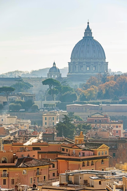 Saint Peter Basilica panorama in Vatican Rome