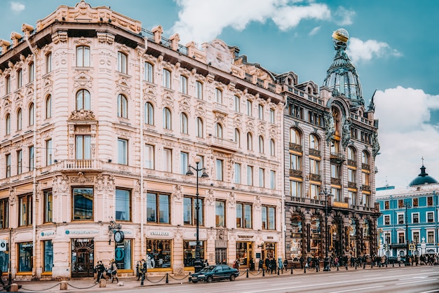サンクトペテルブルク、ロシア-2019年11月5日：サンクトペテルブルクの有名な家-歌手の家。ロシア。