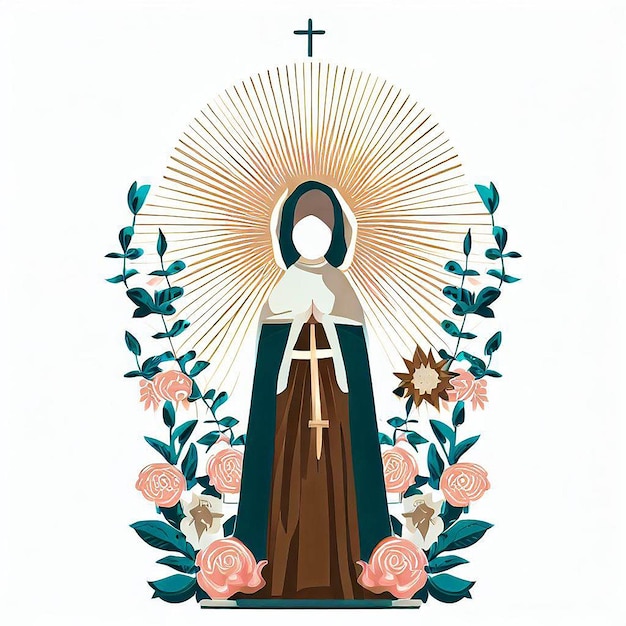 Premium Photo  Designs with Mother of Jesus for Da de la Virgen de  Guadalupe and Saint Rose de Lima