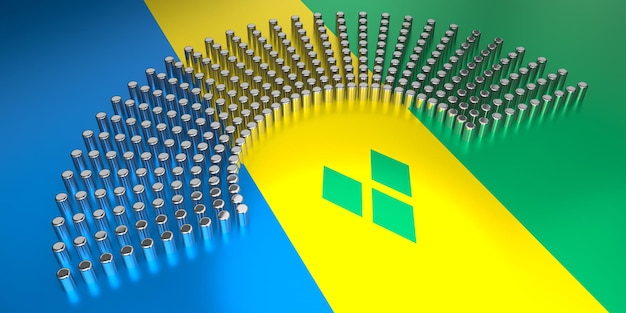 Saint Vincent en de Grenadines vlag stemmen parlementaire verkiezing concept 3D illustratie