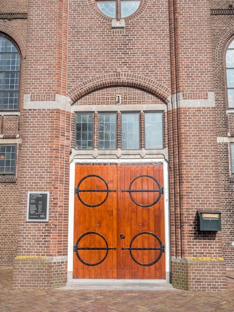 Saint Vincentius catholic church building is landmark of Volendam, small fisherman town, Netherlands