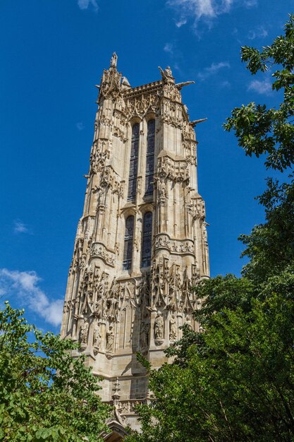 Foto torre saintjacques parigi francia