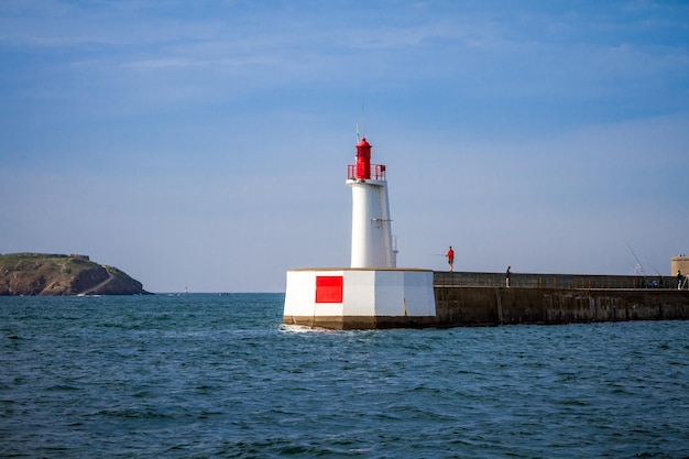 SaintMalo lighthouse and pier Brittany France