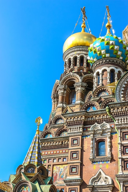 Saintpetersburg russia the church of the savior on spilled blood in summer sunny day