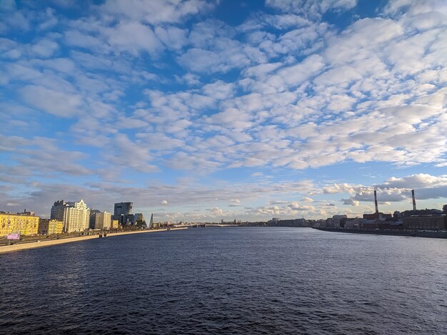 SaintPetersburg Russia View of Neva river in sunny day