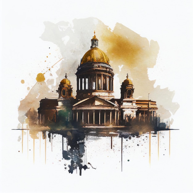 SaintPetersburg in watercolor style by Generative AI