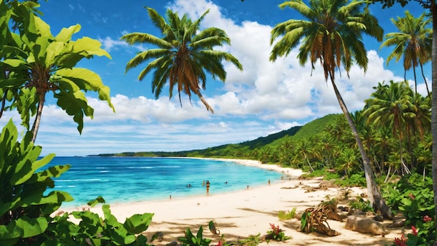 Foto oasi della spiaggia tropicale di saipan