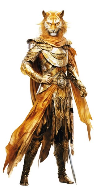 Saka warrior in a golden suit VVI century BC AI generated