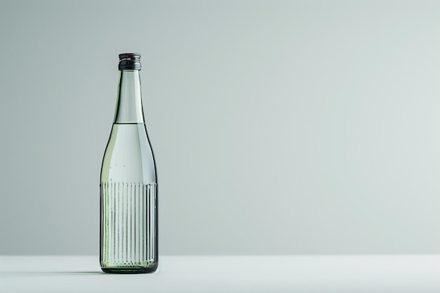 Photo sake japanese bottle on white background