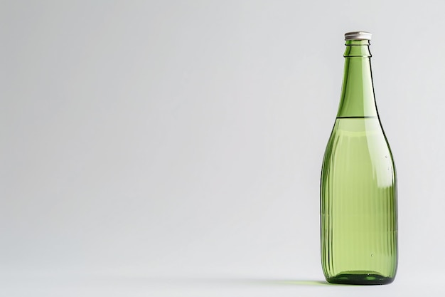 Photo sake japanese bottle on white background