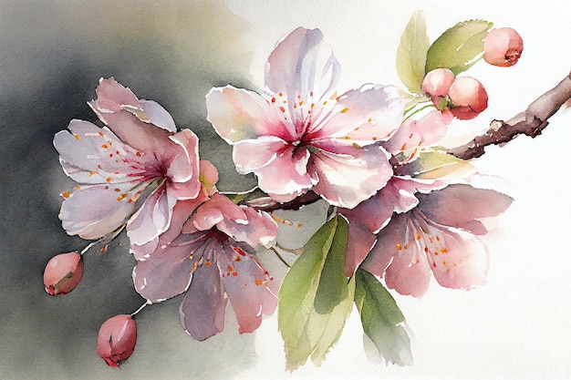 Sakura Bloom-aquarel