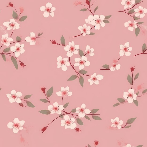 Sakura Blossoms Pink Floral Pattern