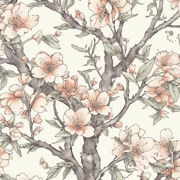 Sakura boom oud papier vintage digitaal papier