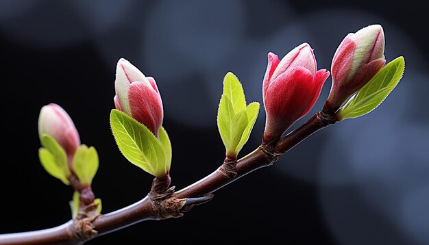 Foto un germoglio di sakura in procinto di fiorire in primavera