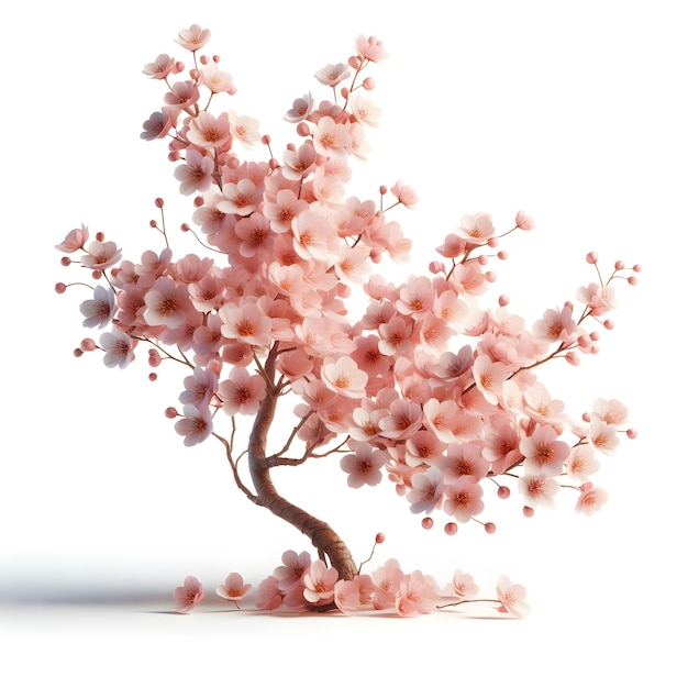 写真 桜の花 3dイラスト 純な白い背景に