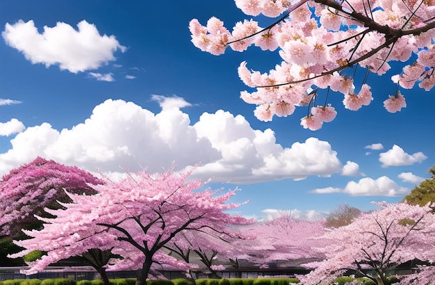 Sakura Cherry blossoms in spring Japan Ai generated spring landscape