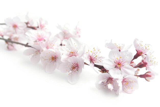 Sakura flower cherry blossom isolated on white background Shallow depth Soft toned