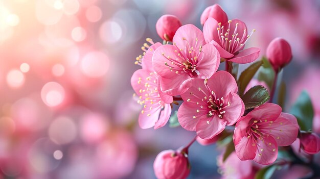 Photo sakura flowers cherry blossom on blur background