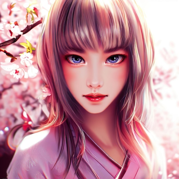 Sakura girl digital art