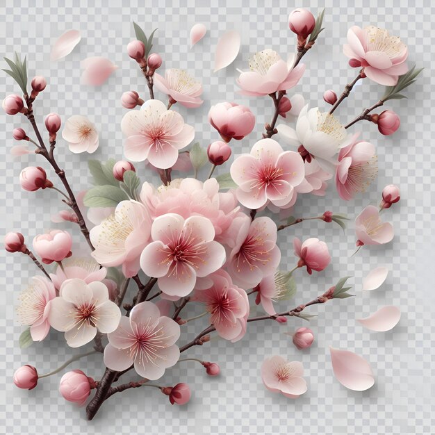 Photo sakura in an oil painting and watercolor painting style with pastel tones watercolor