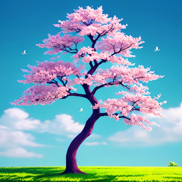 Sakura tree model idea for game