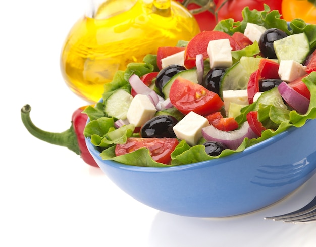 Salad in bowl isolated