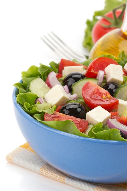 Salad in bowl isolated