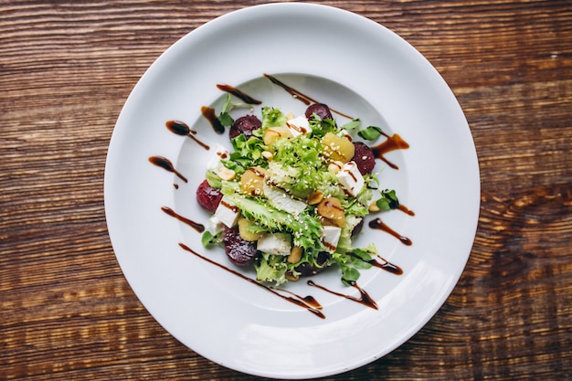 Salad bowl on a table