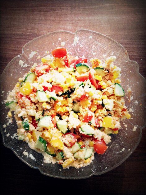 Photo salad in bowl