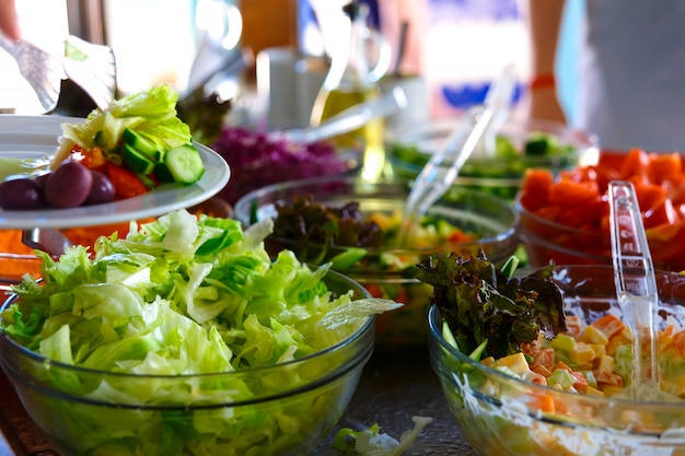 Salad buffet. 