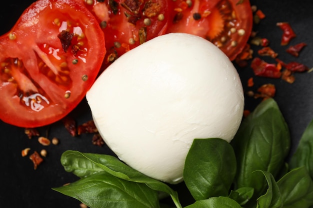 Salad Caprese concept of tasty and delicious food