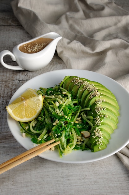 Salad chukka with cucumber and avocado