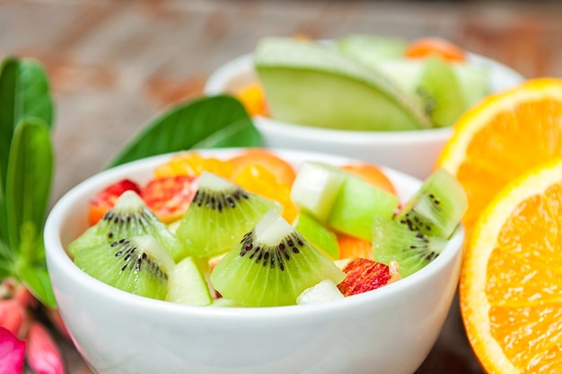 Salad of fresh fruits and vegetables for eating healthy