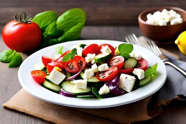 Salad is a dish of mixed natural ingredients