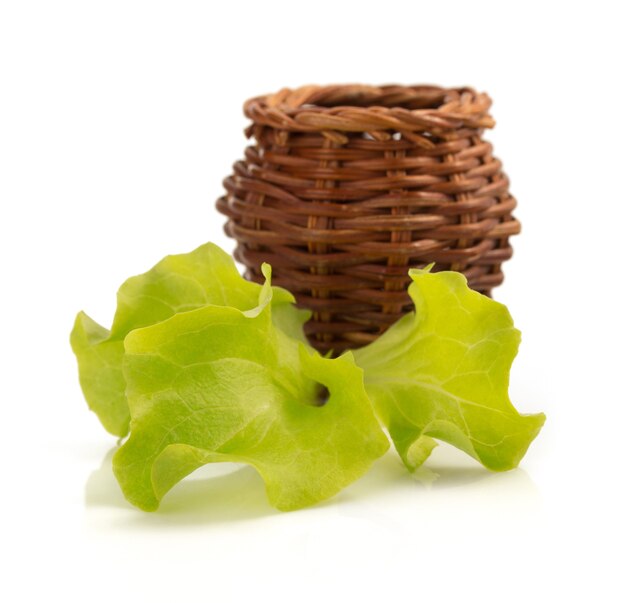 Salad leaf isolated on white background