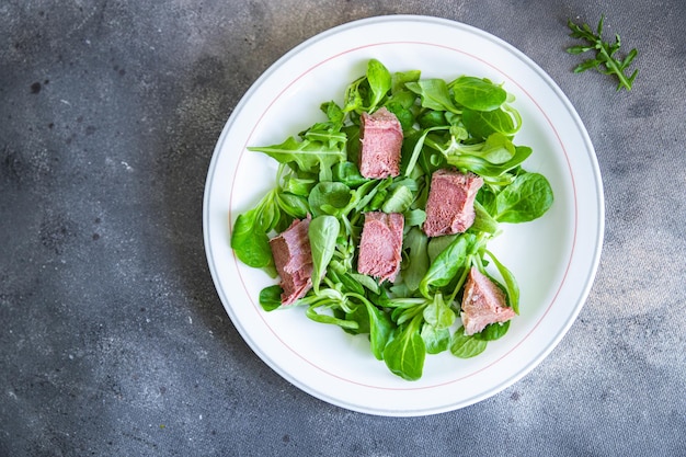 salad pork tongue green salad petals mix cuisine fresh healthy meal food snack diet on the table