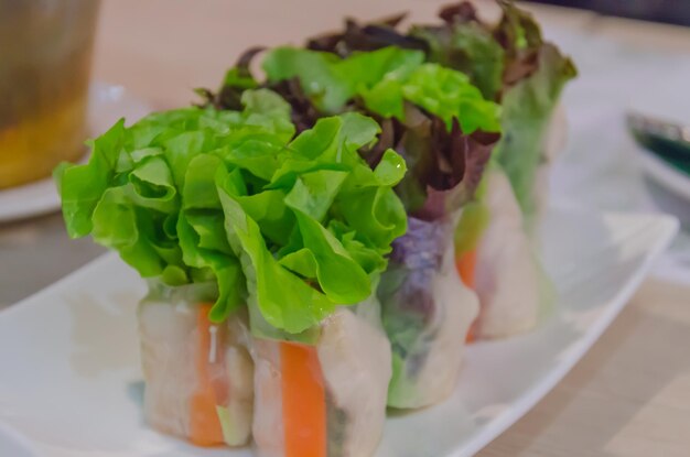 Salad roll vegetable wrap