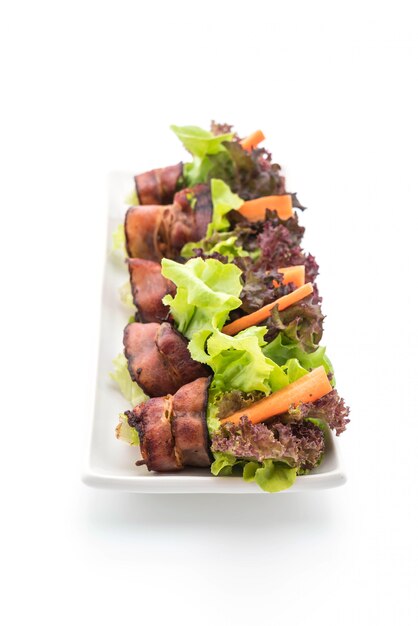 salad roll with bacon