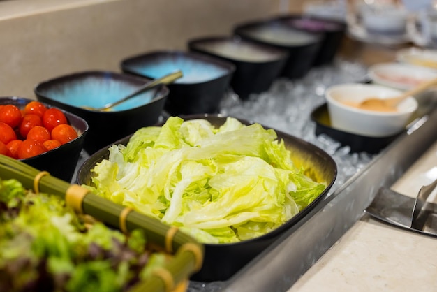 Salad serve in buffet dinning room