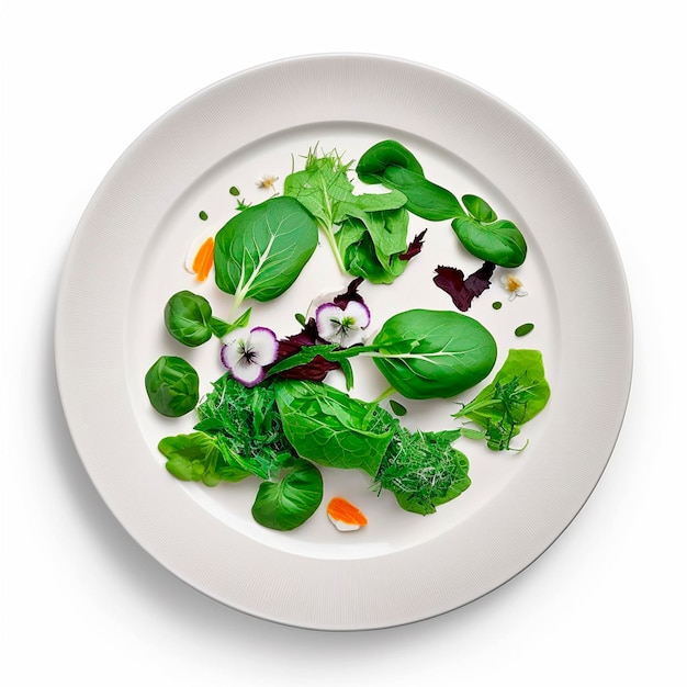 Salad on a splash plate Generative AI