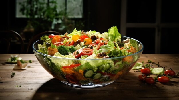 Salad on table