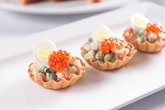 Salad in tartlet