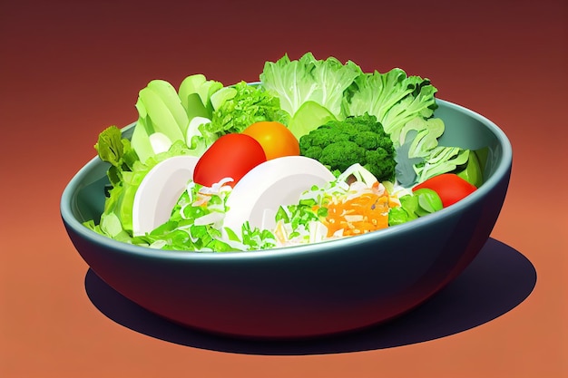 Salad vegetables bowl icon