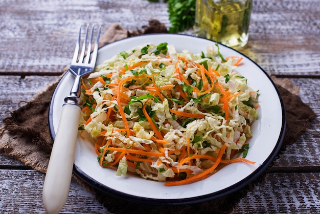 Salad with Chinese cabbage and carrot