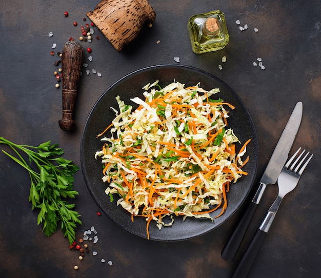 Salad with Chinese cabbage and carrot