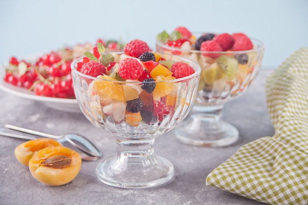 Salad with fresh fruits and berries 