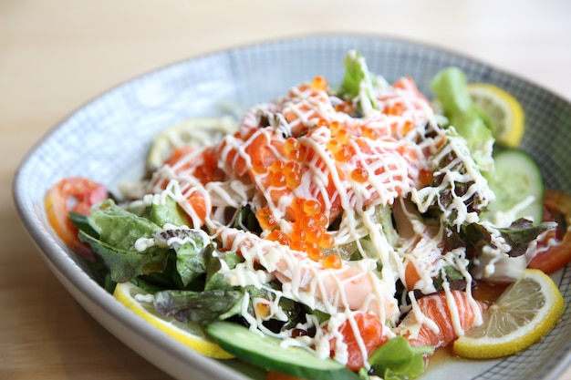 Salad with salmon japanese food