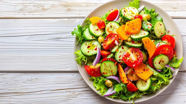 Salad with tomatoes and cucumbers