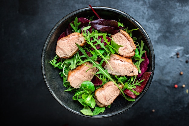 salade eendenborstmix groene slablaadjes snack portie