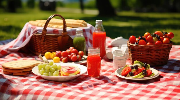 Foto salade familie picknick eten